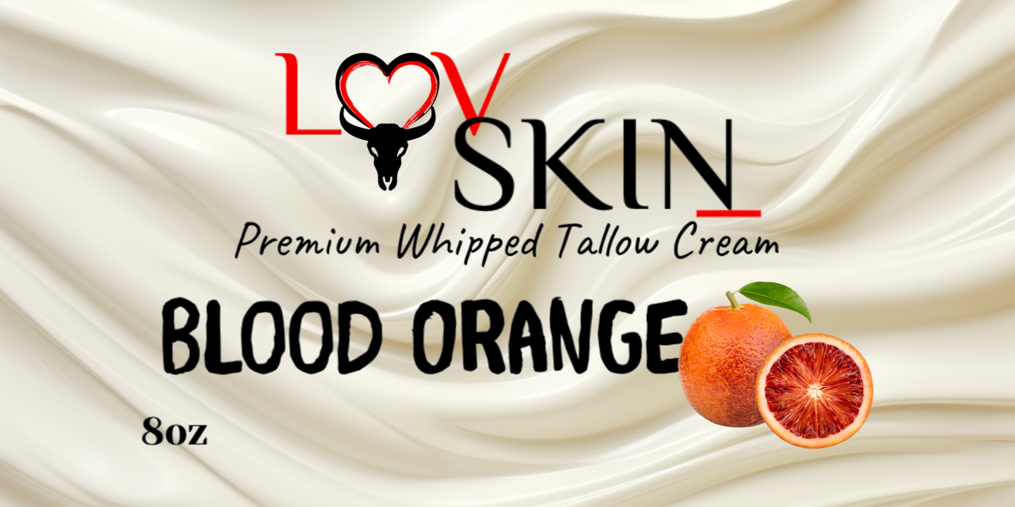 LuvSkin Blood Orange Whipped Tallow Cream Grass Fed 8oz